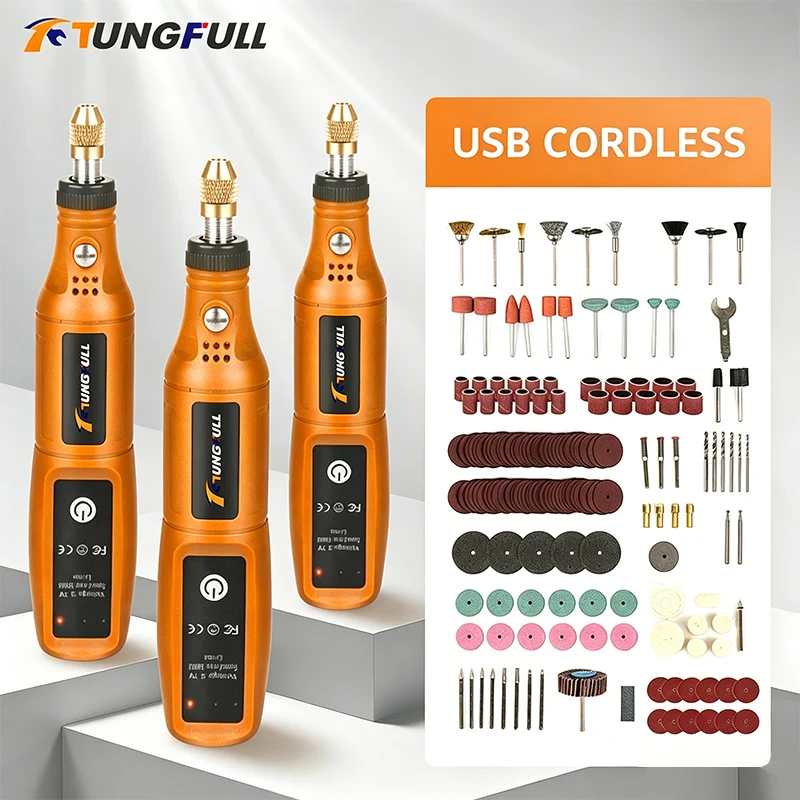 Workshop Tools And Equipment - TUNGFULL 미니 전기 그라인더 무선 충전식
