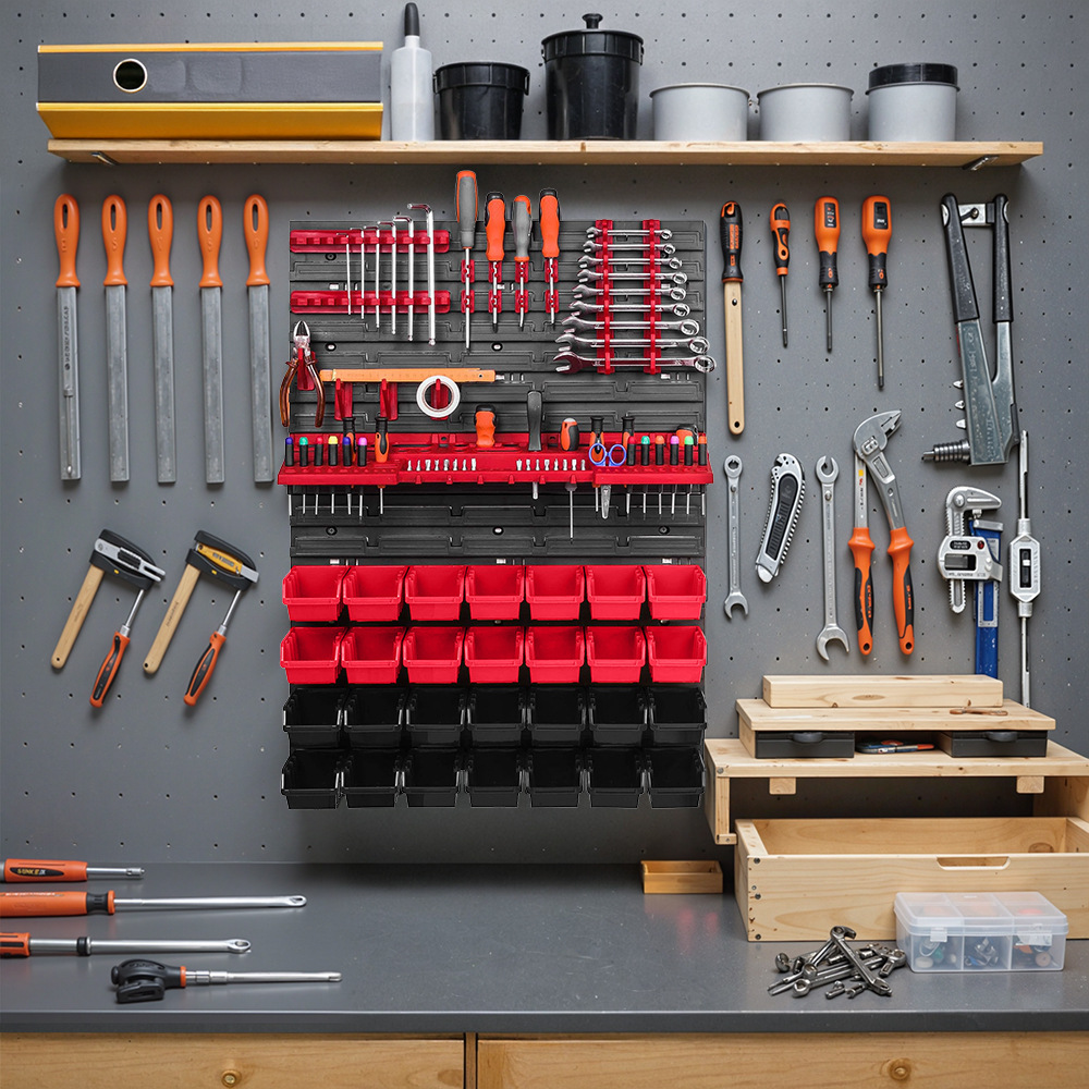 공구 벽걸이 보관 선반 공구 홀더 28개 적층형 박스  - Tools Box For Workshop 리뷰 및 가격